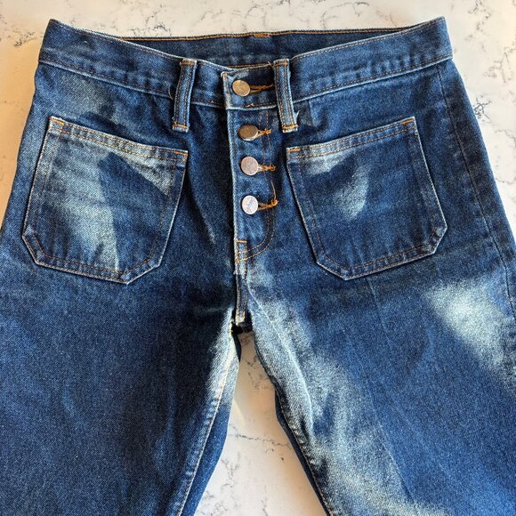 Vintage Blue Bell Wrangler low/mid rise bell bottom denim jeans - Picture 2 of 14